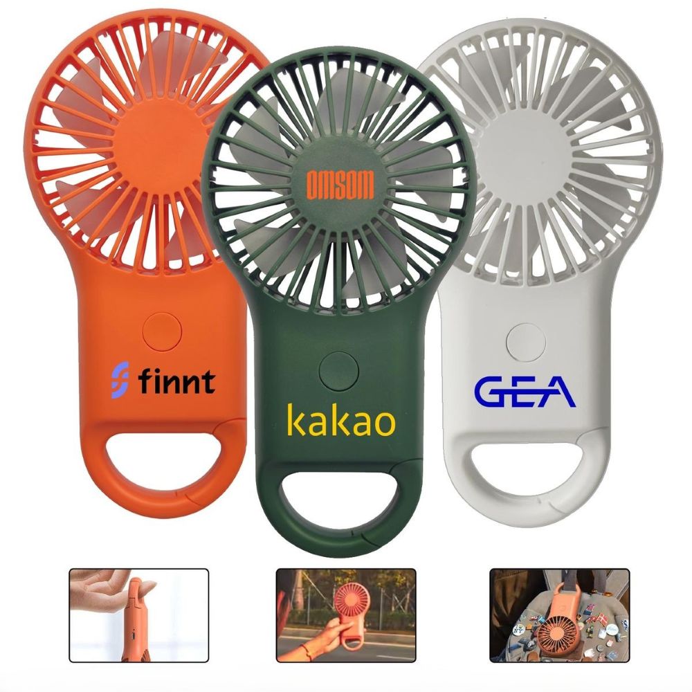 Carabiner Mini Fan with LED Light